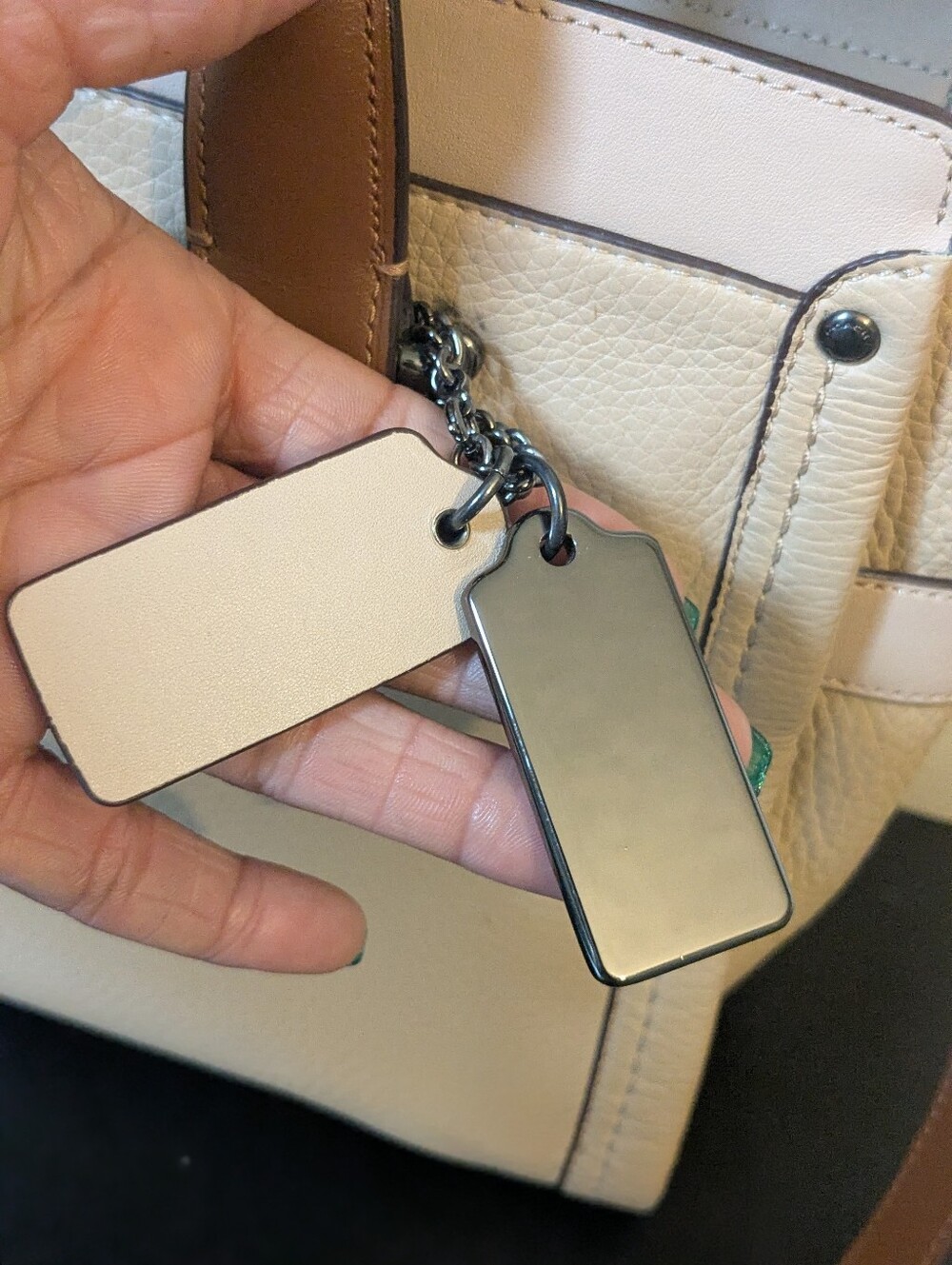 Coach Swagger Beige Satchel With Detachable Strap Two Hangtags Double Handles - Picture 6 of 16